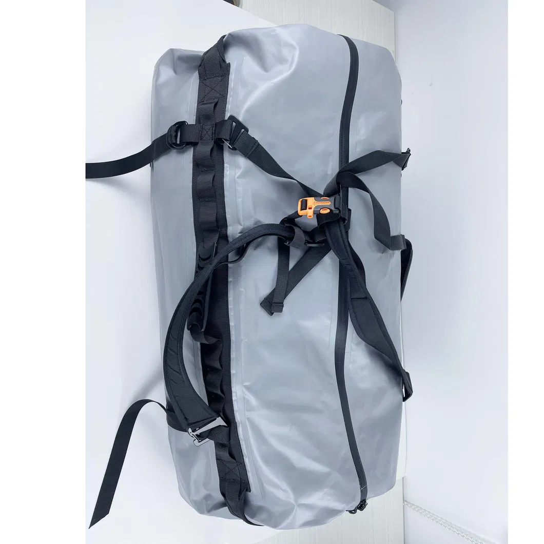 Large Capacity 500d PVC Tarpaulin 80L Travel Bag Duffle Backpack Outdoor Duffel Bag Waterproof Sports Gym Travel Duffle Bag
