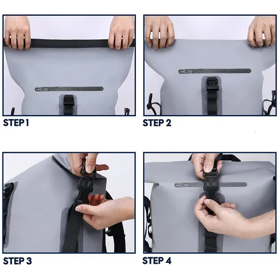 Waterproof PVC Drybag Backpack Roll Top Bag Backpack Dry Bag for Hiking Camping