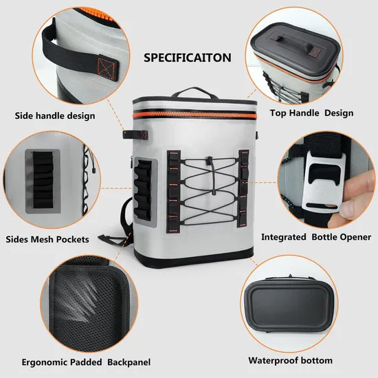 Leyi New Bag Outdoor Use Large Capacity Cooler Backpack Bag Waterproof Leakproof Portable Cooler Backpack