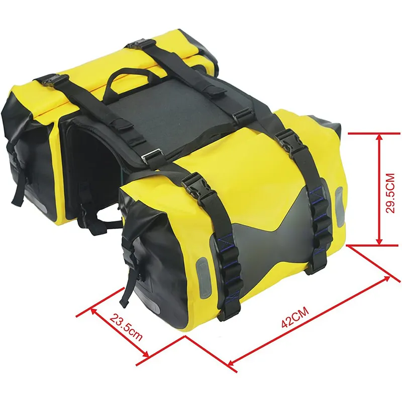 Double Side Outdoor PVC 2 in 1 Tail Bag Motorbike Saddle Bag Travel Waterproof Motorcycle Side Bag