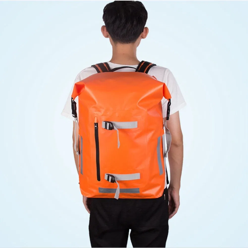 Custom Men Roll-Top Nylon Dry Bag Waterproof Backpack