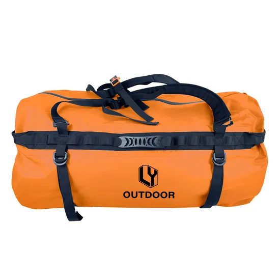 Large Capacity 500d PVC Tarpaulin 80L Travel Bag Duffle Backpack Outdoor Duffel Bag Waterproof Sports Gym Travel Duffle Bag