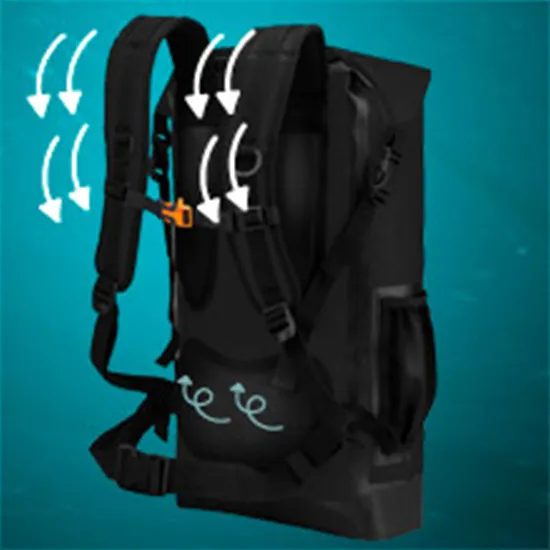 Leyi High Quality PVC Polyester Customized Unisex Padded Shoulder Straps Travel Outdoor 100% Waterproof Dry Backpack
