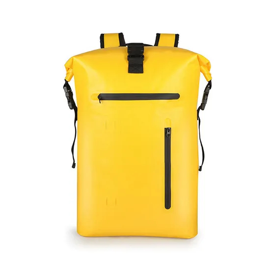Leyi Recycled Bag Custom Logo, High Quality Custom Waterproof Men′s Backpack, Rolltop Backpack Recycled Yellow 15L