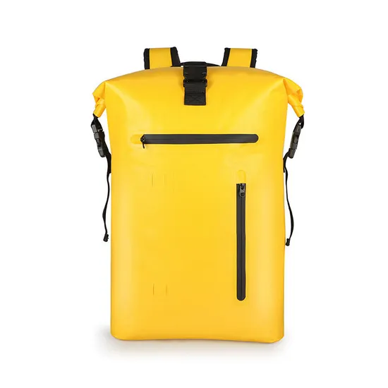 Leyi Recycled Bag Custom Logo, High Quality Custom Waterproof Men′s Backpack, Rolltop Backpack Recycled Yellow 15L