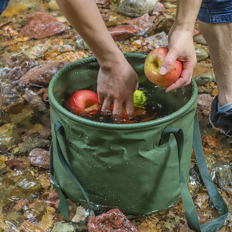 OEM Multifunctional Collapsible Bucket Water Container Outdoor Waterproof Camping Folding Fishing Bucket with Handle