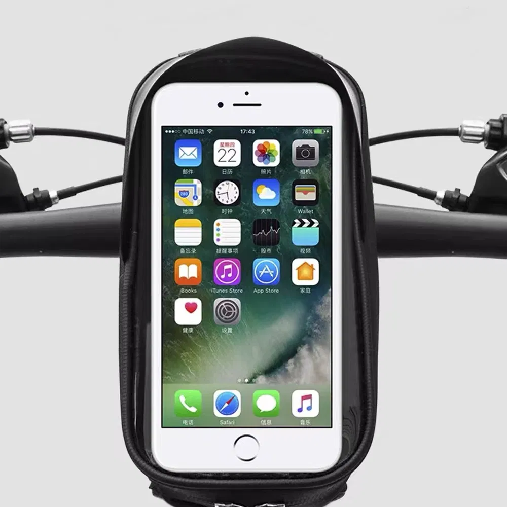 Leyi Phone Case Mobile Holder Cycling Top Tube Bag, Waterproof Bicycle Bag 3 in 1, Cycling Pouch Riding Bicycle Handlebar Bags