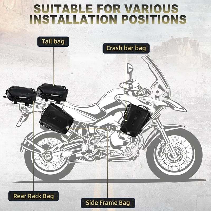Leyi 2024 New Arrival Outdoor Dry Bag Motorcycle Small Leather Motorcycle Saddle Bag Riding Bag Motorcycle