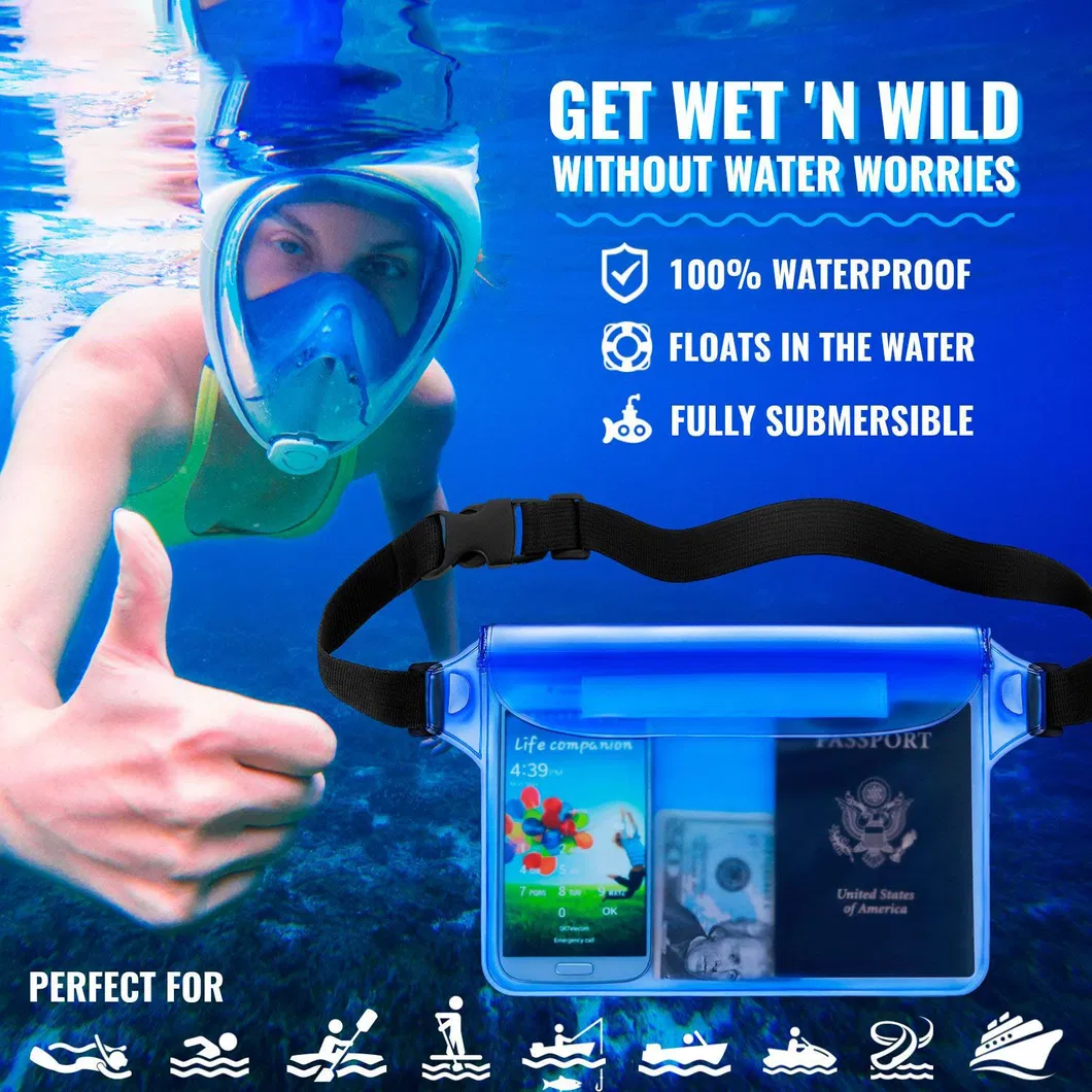 Leyi Waterproof Belt Bag Zipper Small Waterproof Swim Pouch Custom Logo Clear Waterproof PVC Pouch