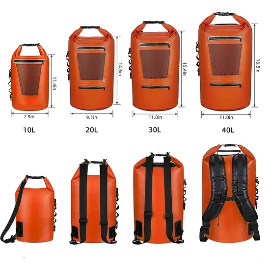 Durable Roll Top Closure Travel Swimming Floating Dry Backpack Waterproof Boating Dry Bag Backpack