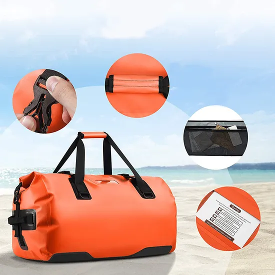 Durable Custom Logo PVC Tarpaulin Waterproof Duffle Sport Bags Camping Water Sports Duffel Travel Bag