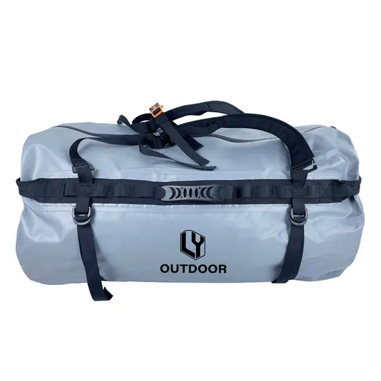 Large Capacity 500d PVC Tarpaulin 80L Travel Bag Duffle Backpack Outdoor Duffel Bag Waterproof Sports Gym Travel Duffle Bag