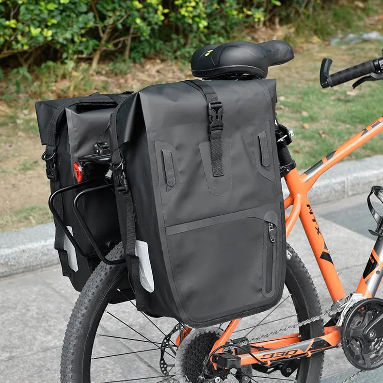 Leyi Custom Logo Cycling Rear Carrier Storage Adjustable Hooks Backpack Bike Waterproof Cycling Bag