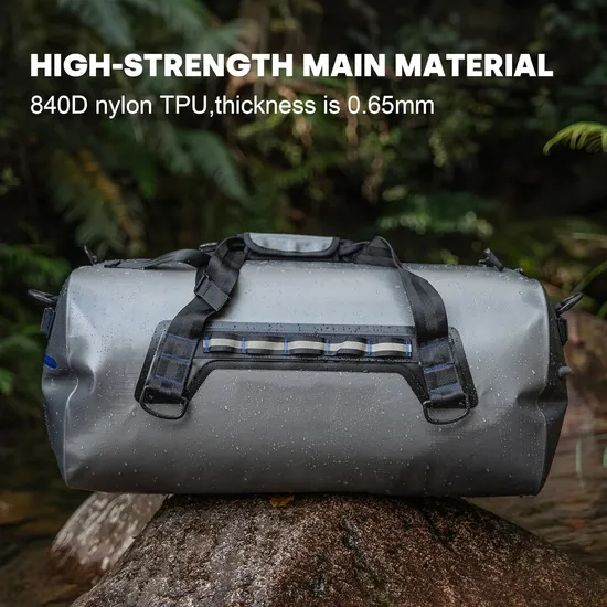 Leyi Custom Logo Camping Bag 70 L, Custom Gray Waterproof Duffel Bag, Quality Waterproof Vintage Waxed Canvas Duffle Bag