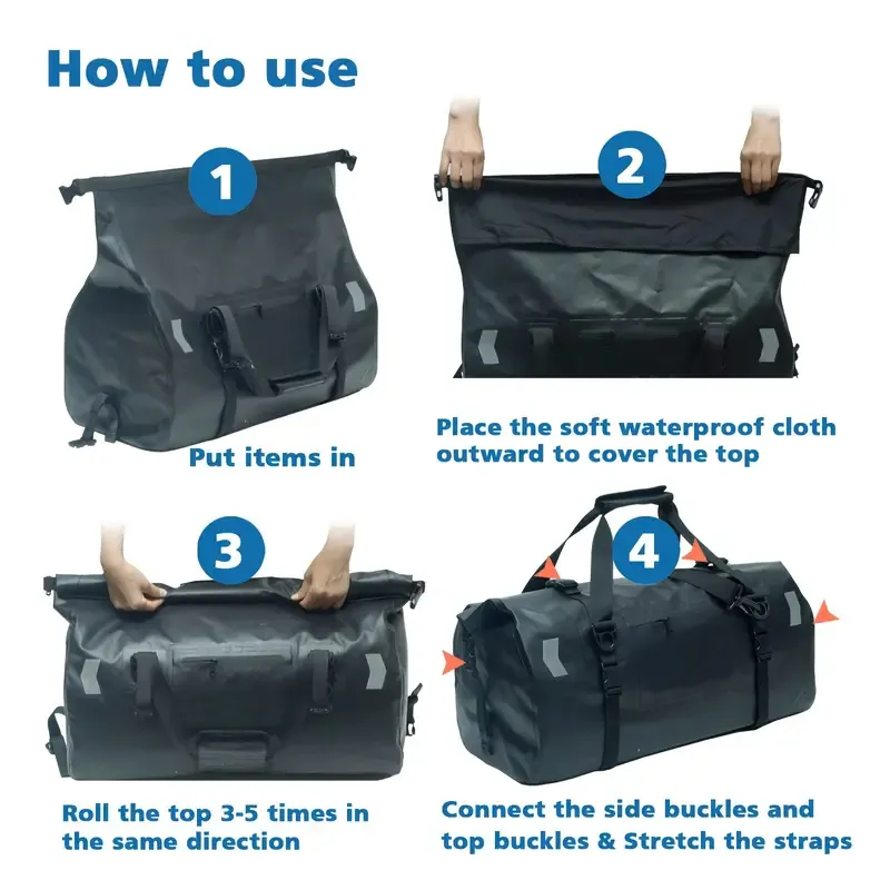 Leyi New Motorcycles Suddel Bag Sports Gym Bag Travel Duffel with Dry Wet Outdoor Leather Waterproof Duffel Large Travel Bag