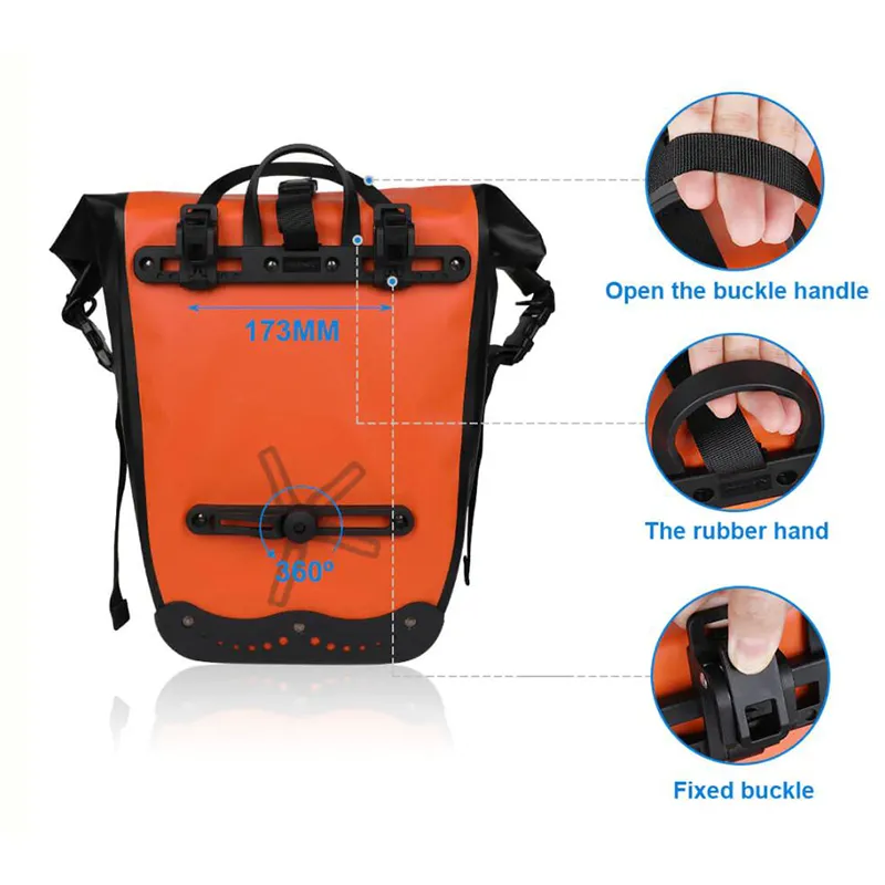 PVC Waterproof Bike Cycling Side Bag Bicycle Pannier Bag Rainproof Cycling Riding Tool Bags