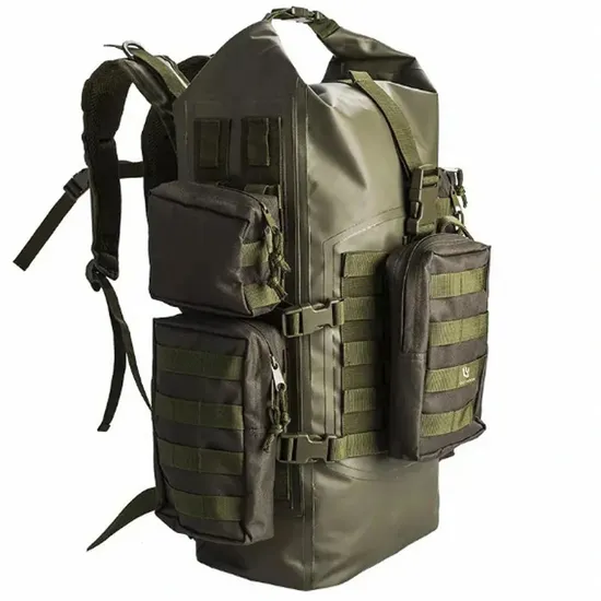 Leyi Custom Log Nylon Green Backpack Dry Bag Waterproof Outdoor Backpack for Men Waterproof Canvas Backpack Men Travel Rucksack