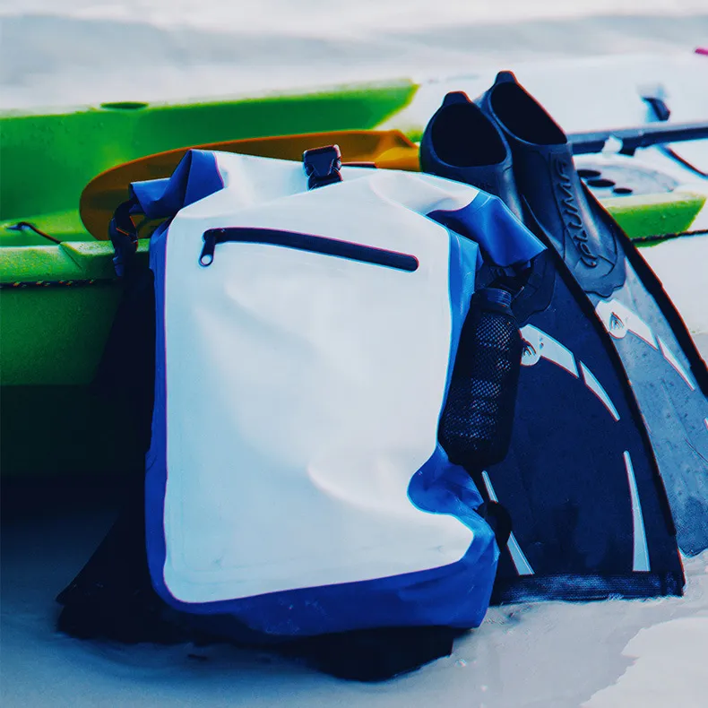 Factory OEM/ODM Tarpaulin PVC Polyester Camping Hiking Outdoor Rolltop Waterproof Backpack