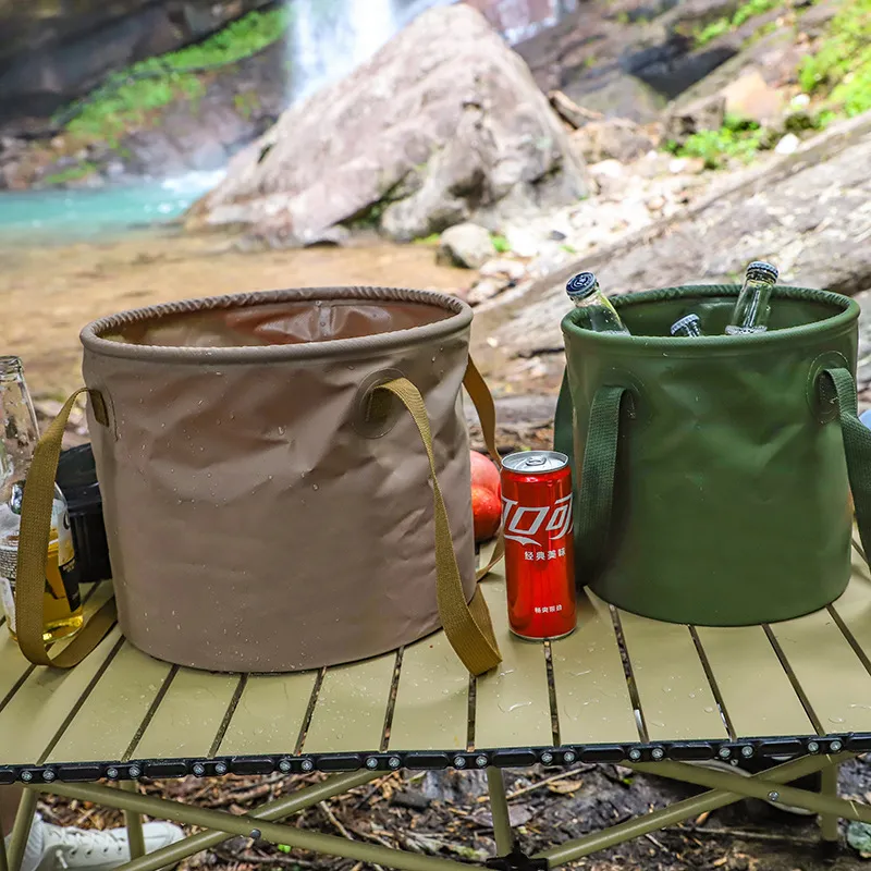 OEM Multifunctional Collapsible Bucket Water Container Outdoor Waterproof Camping Folding Fishing Bucket with Handle