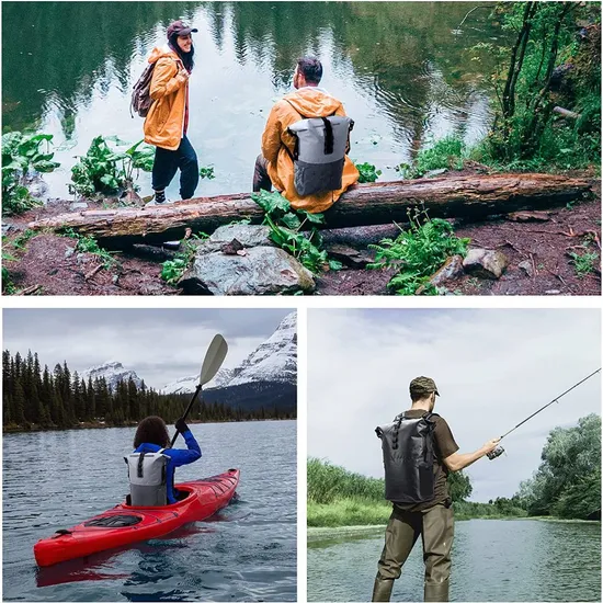 Waterproof PVC Drybag Backpack Roll Top Bag Backpack Dry Bag for Hiking Camping