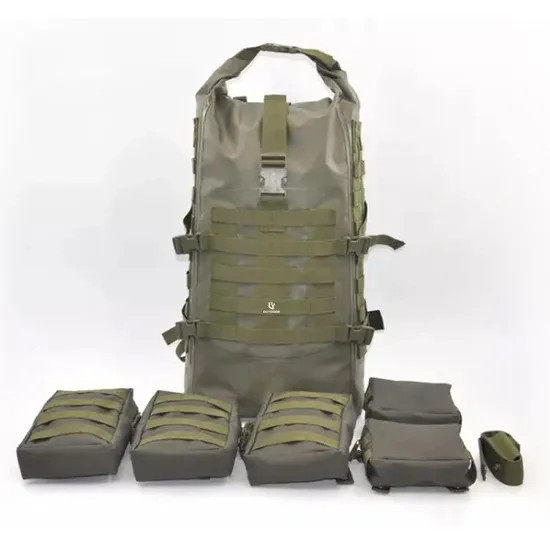Leyi Custom Log Nylon Green Backpack Dry Bag Waterproof Outdoor Backpack for Men Waterproof Canvas Backpack Men Travel Rucksack