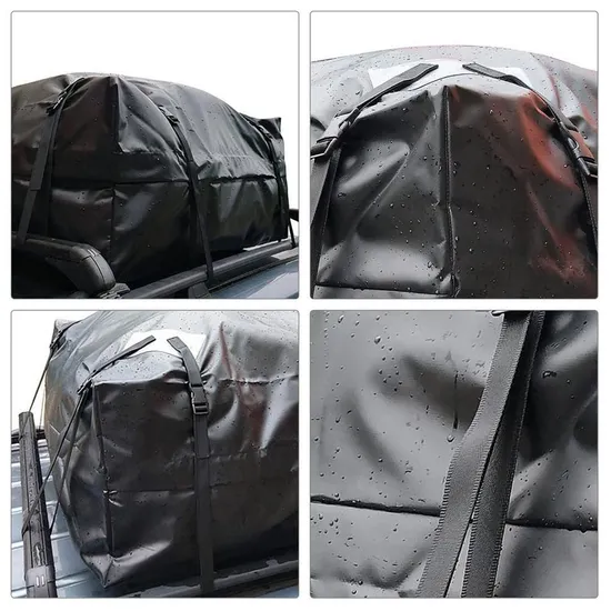 Leyi 420d Waterproof Oxford Roof Bag PVC, Large Capacity Roof Rack Travel Bag, Car Roof Storage Bag for Travel