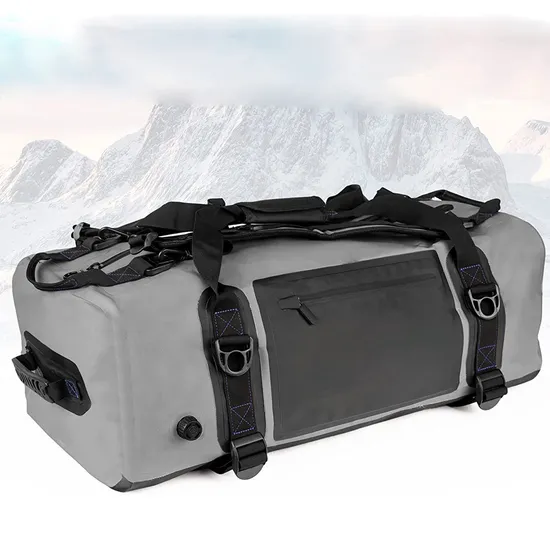 Customized Airtight Zipper Outdoor 500d PVC Travelling Duffle Bag 100% Waterproof Duffel Dry Bag with Backpack Strap