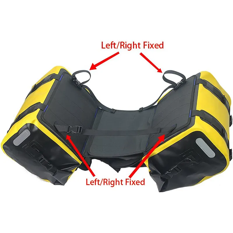 Double Side Outdoor PVC 2 in 1 Tail Bag Motorbike Saddle Bag Travel Waterproof Motorcycle Side Bag