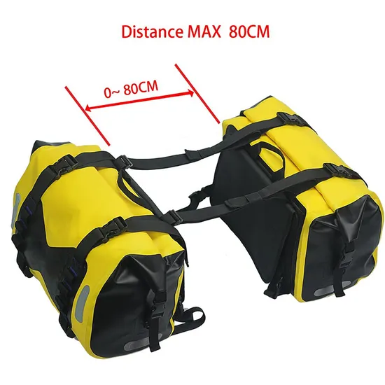 Double Side Outdoor PVC 2 in 1 Tail Bag Motorbike Saddle Bag Travel Waterproof Motorcycle Side Bag