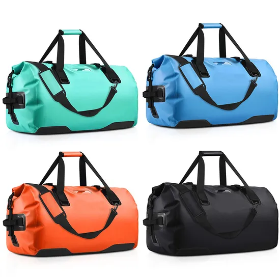 Durable Custom Logo PVC Tarpaulin Waterproof Duffle Sport Bags Camping Water Sports Duffel Travel Bag