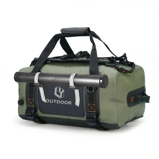 Custom Logo Lightweight 500d PVC Tarpaulin Camping Hiking Fishing Waterproof Duffel Dry Bag Waterproof Fishing Rod Tackle Bag