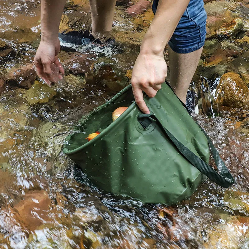 OEM Multifunctional Collapsible Bucket Water Container Outdoor Waterproof Camping Folding Fishing Bucket with Handle