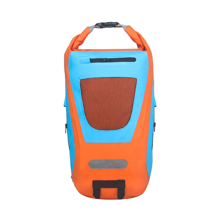 Customized Outdoor Sports Climbing Boating Camping PVC Clip Mesh Cycling Travel Storage Bag Waterproof Backpack