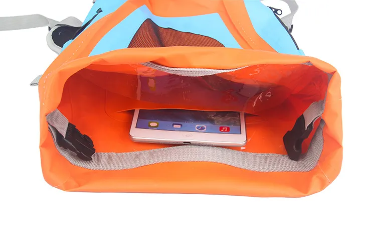 Customized Outdoor Sports Climbing Boating Camping PVC Clip Mesh Cycling Travel Storage Bag Waterproof Backpack