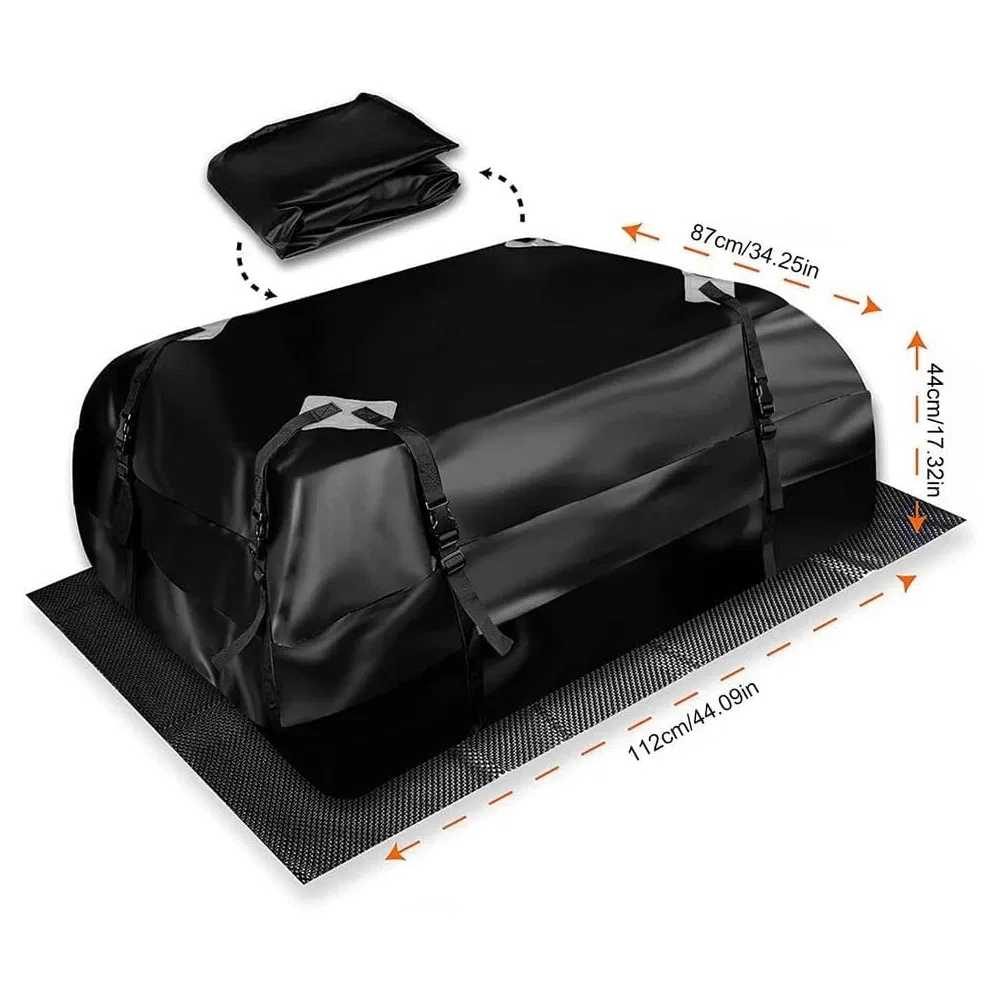 Leyi 420d Waterproof Oxford Roof Bag PVC, Large Capacity Roof Rack Travel Bag, Car Roof Storage Bag for Travel