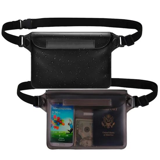Leyi Belt Bag Waterproof Minimal Style Blue, Waterproof Swim Pouch for Beach, Portable Waterproof Pouch