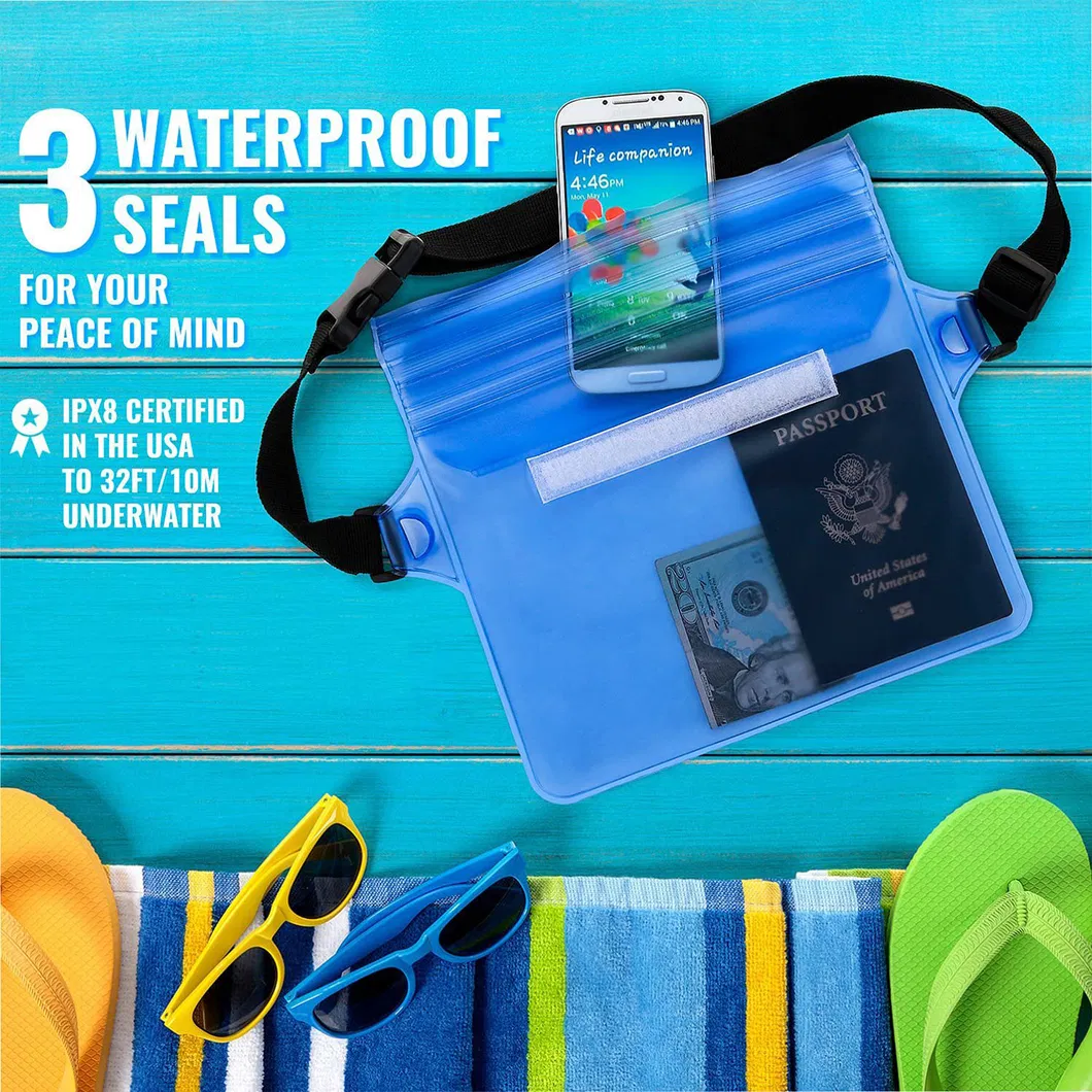 Leyi Waterproof Belt Bag Zipper Small Waterproof Swim Pouch Custom Logo Clear Waterproof PVC Pouch