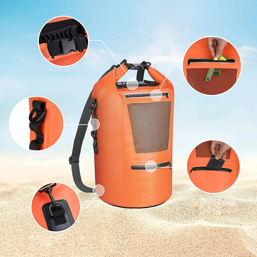 Durable Roll Top Closure Travel Swimming Floating Dry Backpack Waterproof Boating Dry Bag Backpack