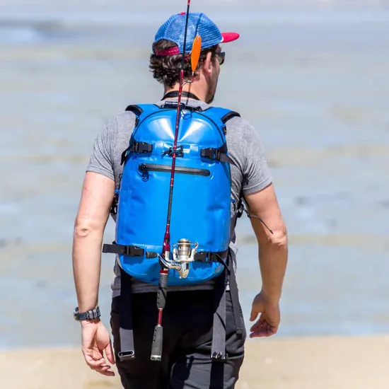 Wholesale Large Fishing Bag Outdoor Fishing Rod Holder PVC TPU Waterproof Fishing Tackle Backpack