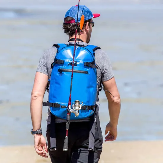 Wholesale Large Fishing Bag Outdoor Fishing Rod Holder PVC TPU Waterproof Fishing Tackle Backpack