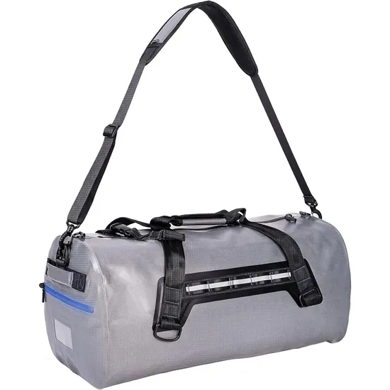 Leyi Custom Logo Camping Bag 70 L, Custom Gray Waterproof Duffel Bag, Quality Waterproof Vintage Waxed Canvas Duffle Bag
