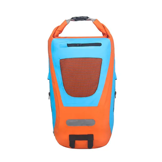 Customized Outdoor Sports Climbing Boating Camping PVC Clip Mesh Cycling Travel Storage Bag Waterproof Backpack