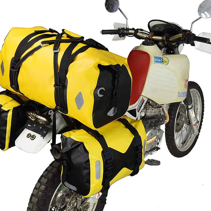 Double Side Outdoor PVC 2 in 1 Tail Bag Motorbike Saddle Bag Travel Waterproof Motorcycle Side Bag