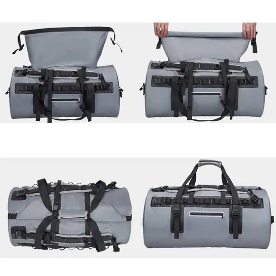 Leyi High Quality Portable Foldable Waterproof Fishing Dry Backpack Duffel Custom Motorcycle Tail Bag
