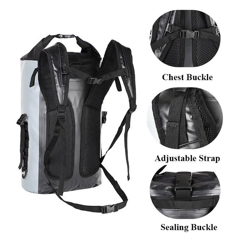 Waterproof Dry Bag for Women Men 30L Roll Top Lightweight Dry Storage Bag Backpack Travel