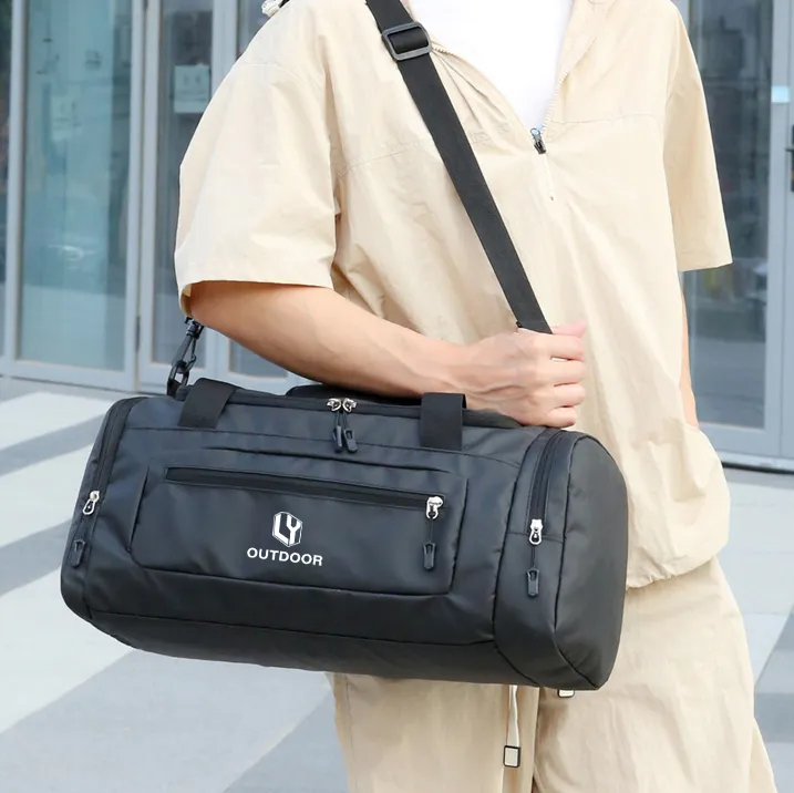 High Quality Custom Logo Waterproof Men Women Duffel Bag with Shoe Compartment Travel Bag Gym Bag