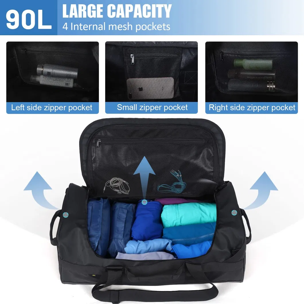 Leyi Duffle Bac Backpack Waterproof Travel Sports Gym Duffle Bag Zippered Plastic Clothing Garment Suit Duffle Bag