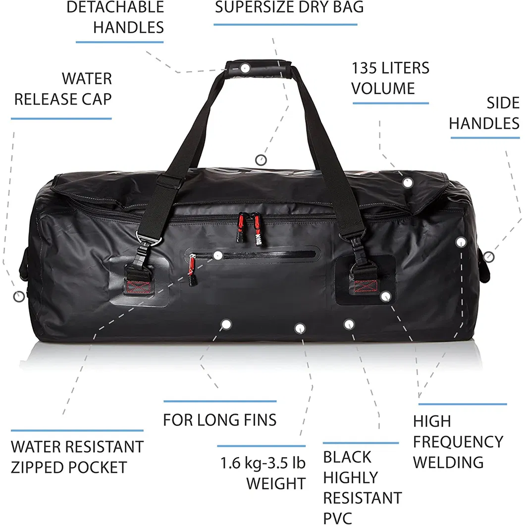 Durable Custom Logo PVC Tarpaulin Sports Dry Duffle Waterproof Travel Duffel Bag