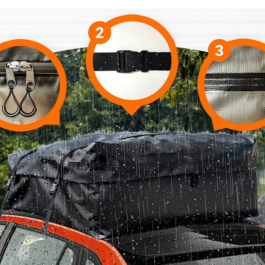 Leyi 13 Cubic Rooftop Cargo Carrier Car Roof Boxes Bags Any Car Roof Travel Bag Vehicles Storage Roof Rack Bag