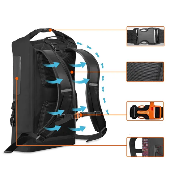 500d PVC Roll Top Design Drybag 30L Hiking Camping Floating Waterproof Dry Bag Backpack